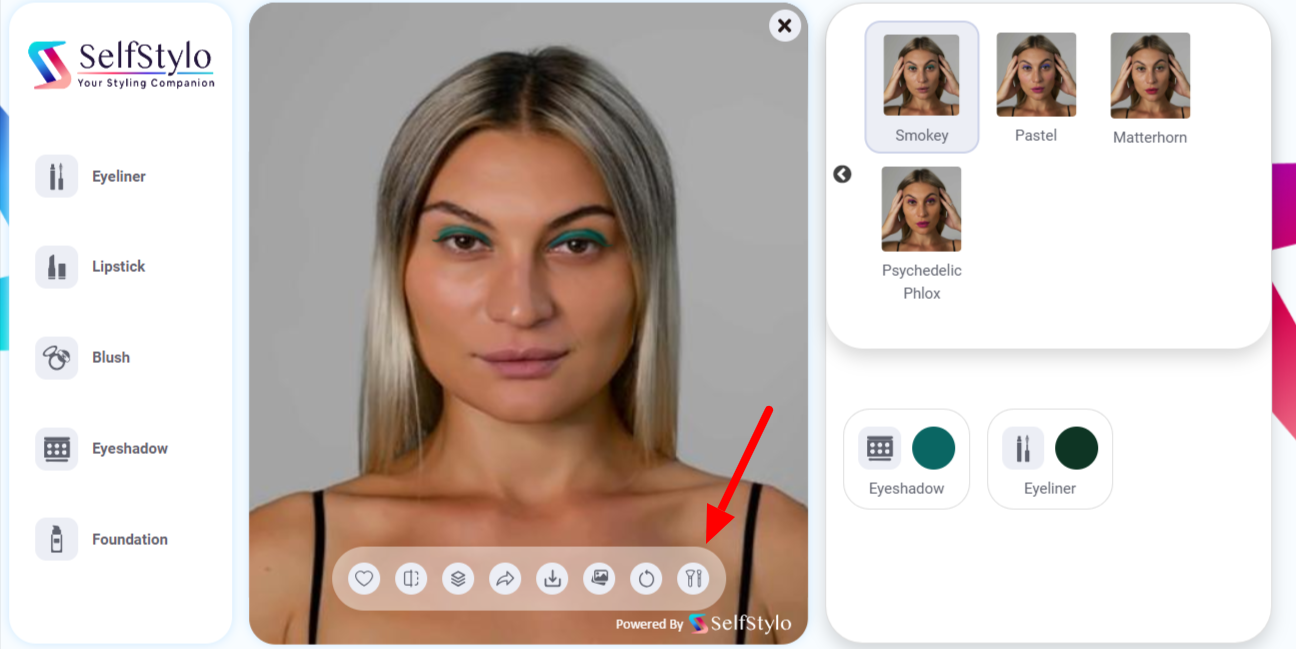 click multiple makeup option in the below toolbar